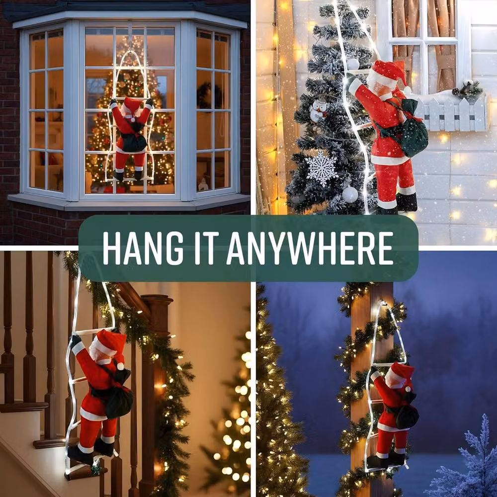 Globrite Red LED Climbing Santa Indoor Outdoor Decoration, H: 170 cm, W: 60 cm – 3