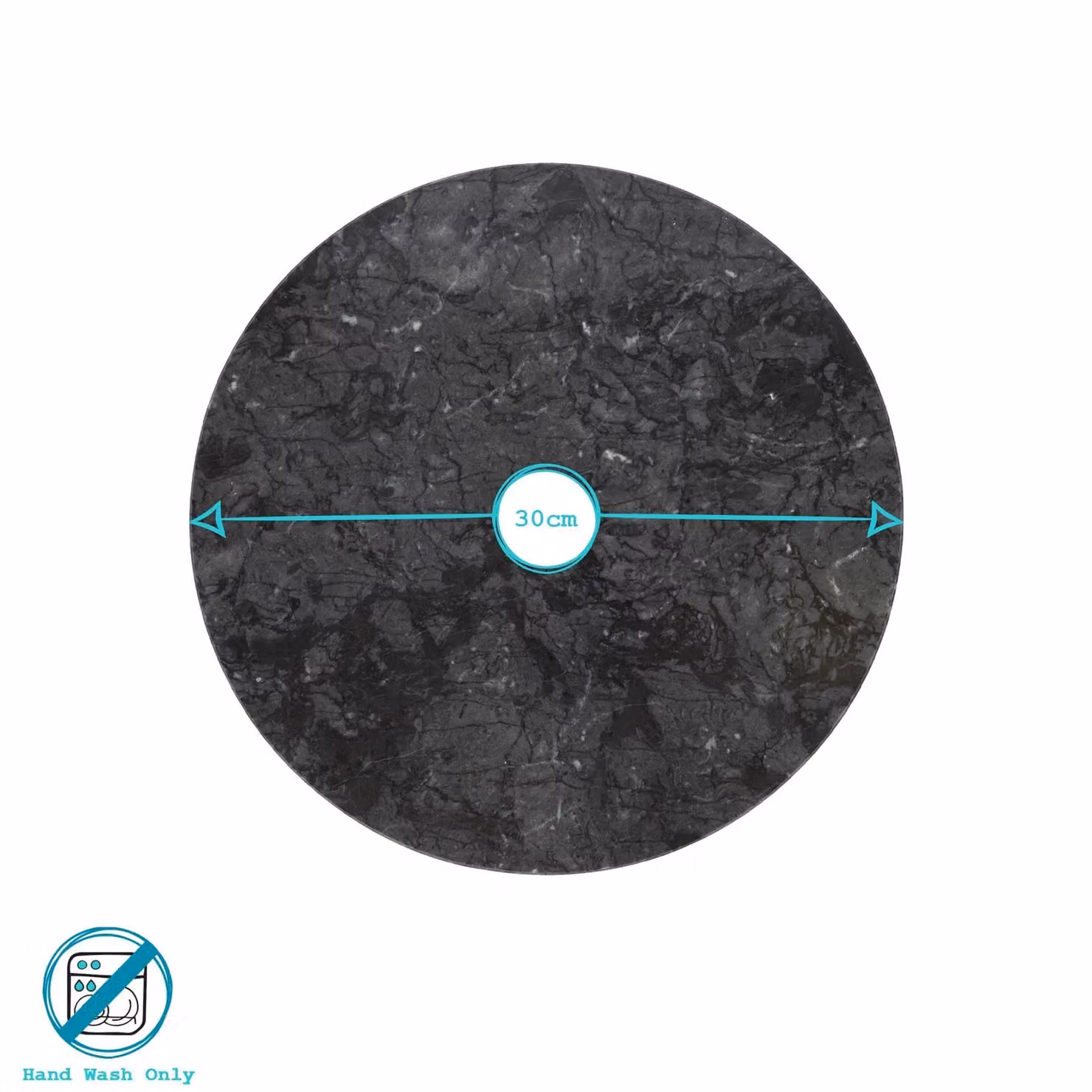 Argon Tableware Round Marble Placemats, Black, Pack of 6, Diameter: 30 cm – 3