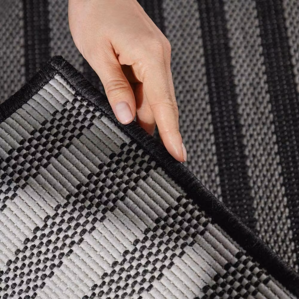 Ted Baker Linley Striped Flatweave Indoor Outdoor Rug in Black, W: 160 cm, D: 230 cm – 4