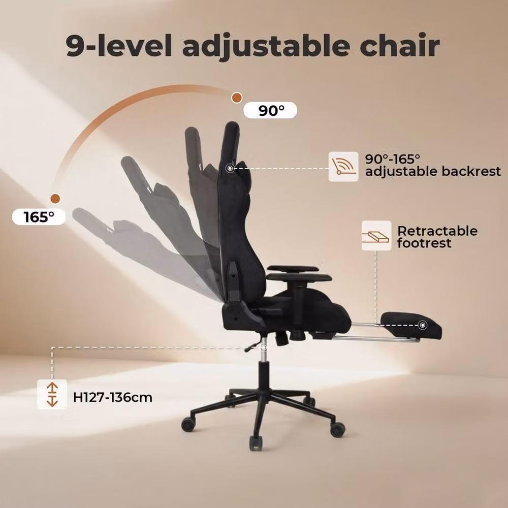 VOGREX Black Ergonomic Executive Chair with Headrest and Height Adjustment – 4