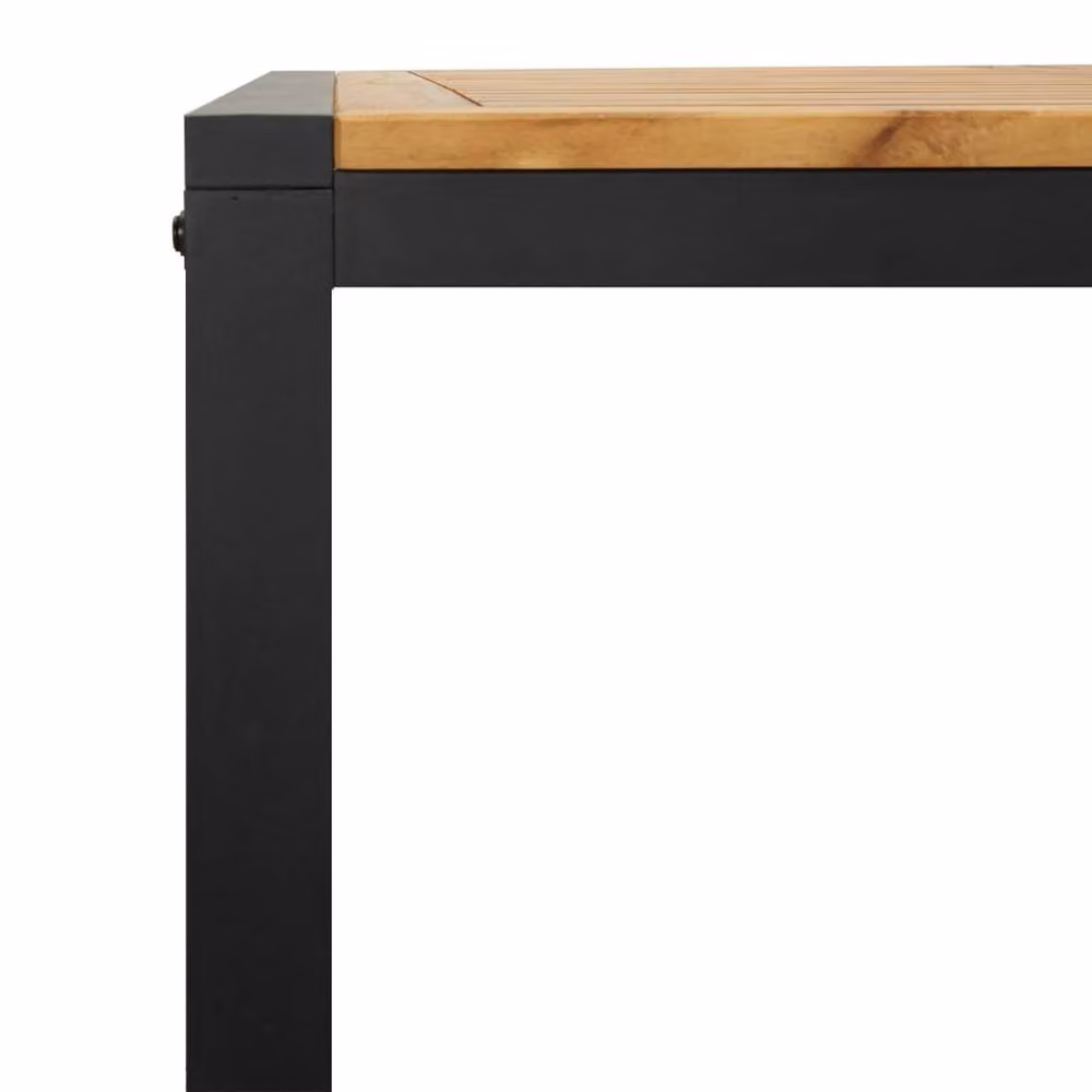 Berkfield Home Brown Acacia Wood Garden Table with U-shaped Legs, W/D/H: 140 x 80 x 75 cm – 6