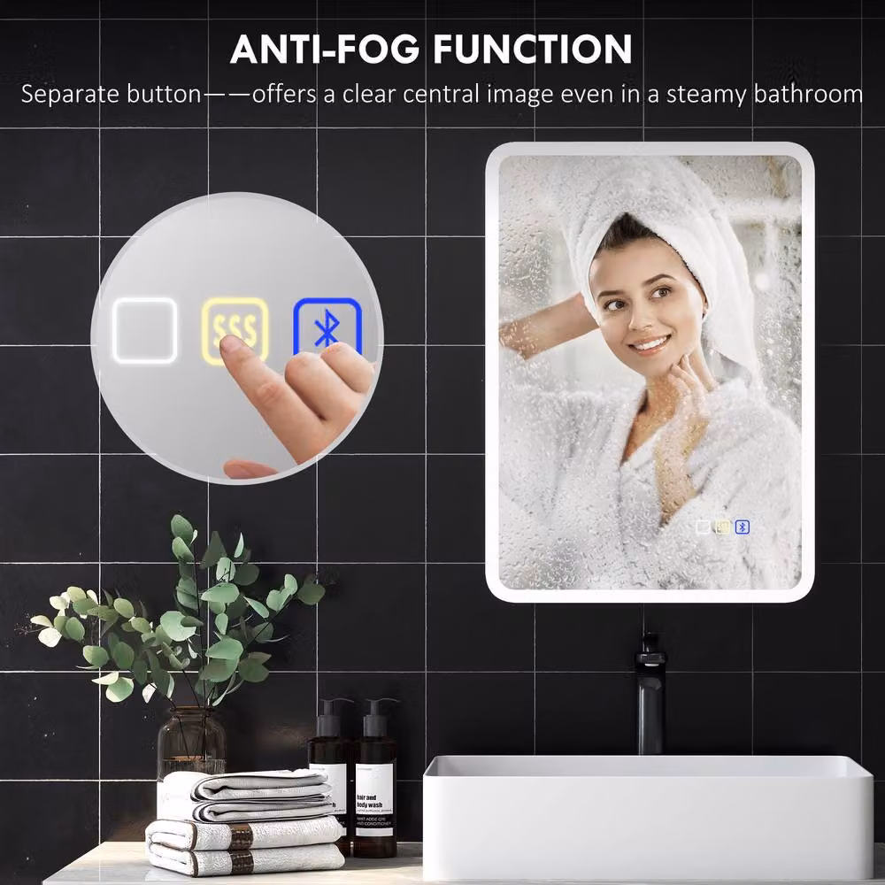 STILVORA LED Bluetooth Bathroom Mirror in Silver – 9