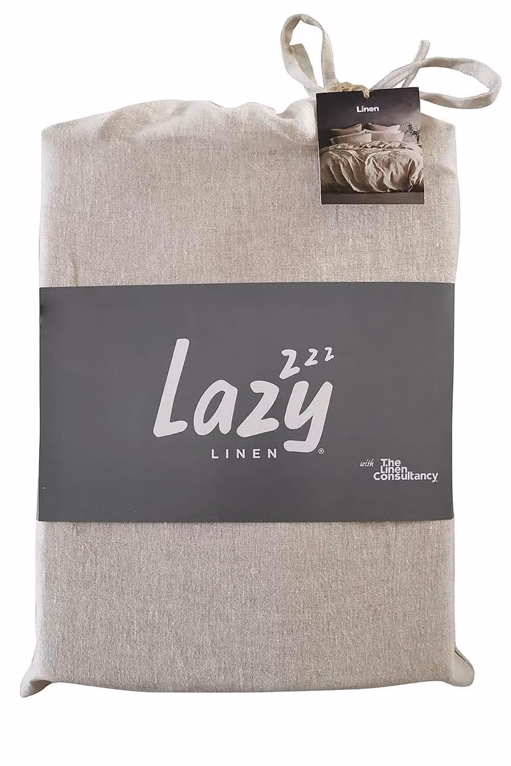 Lazy Linen Pure Washed Linen Fitted Sheet in Beige, Size: 90 x 200 cm – 3