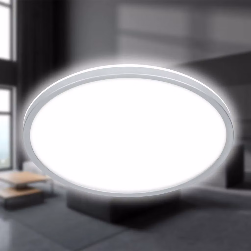 Briloner LED Ceiling Lamp with Indirect Light, IP44 Splash Water Protection, Matt Chrome/Silver, W/D/H: 29 x 29 x 4 cm – 3