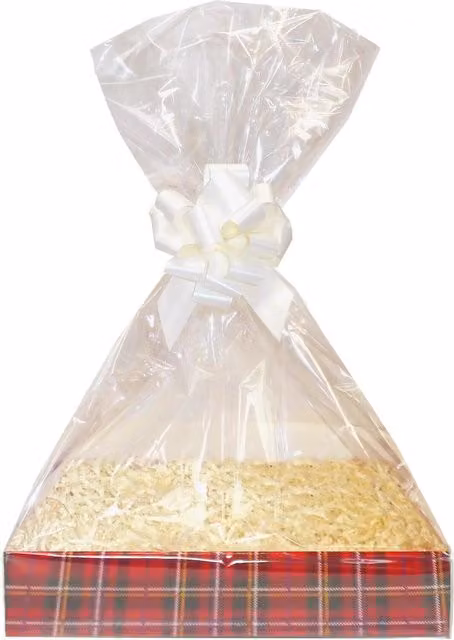 Hampabox Tartan Gift Basket Kit with Cream Accessories, Multicolour, W/D/H: 20 x 15 x 5 cm