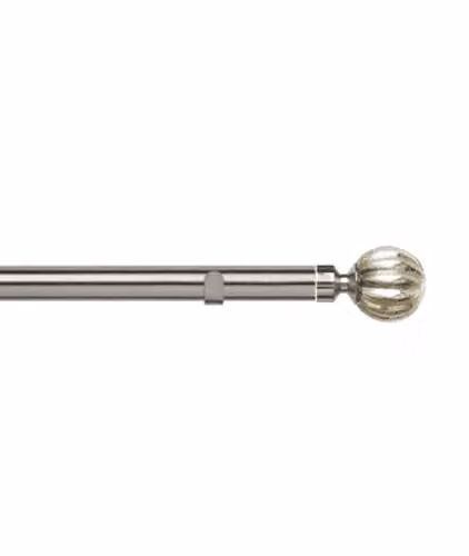 New Edge Blinds 2.8m Fixed Metal Eyelet Curtain Pole Set in Silver