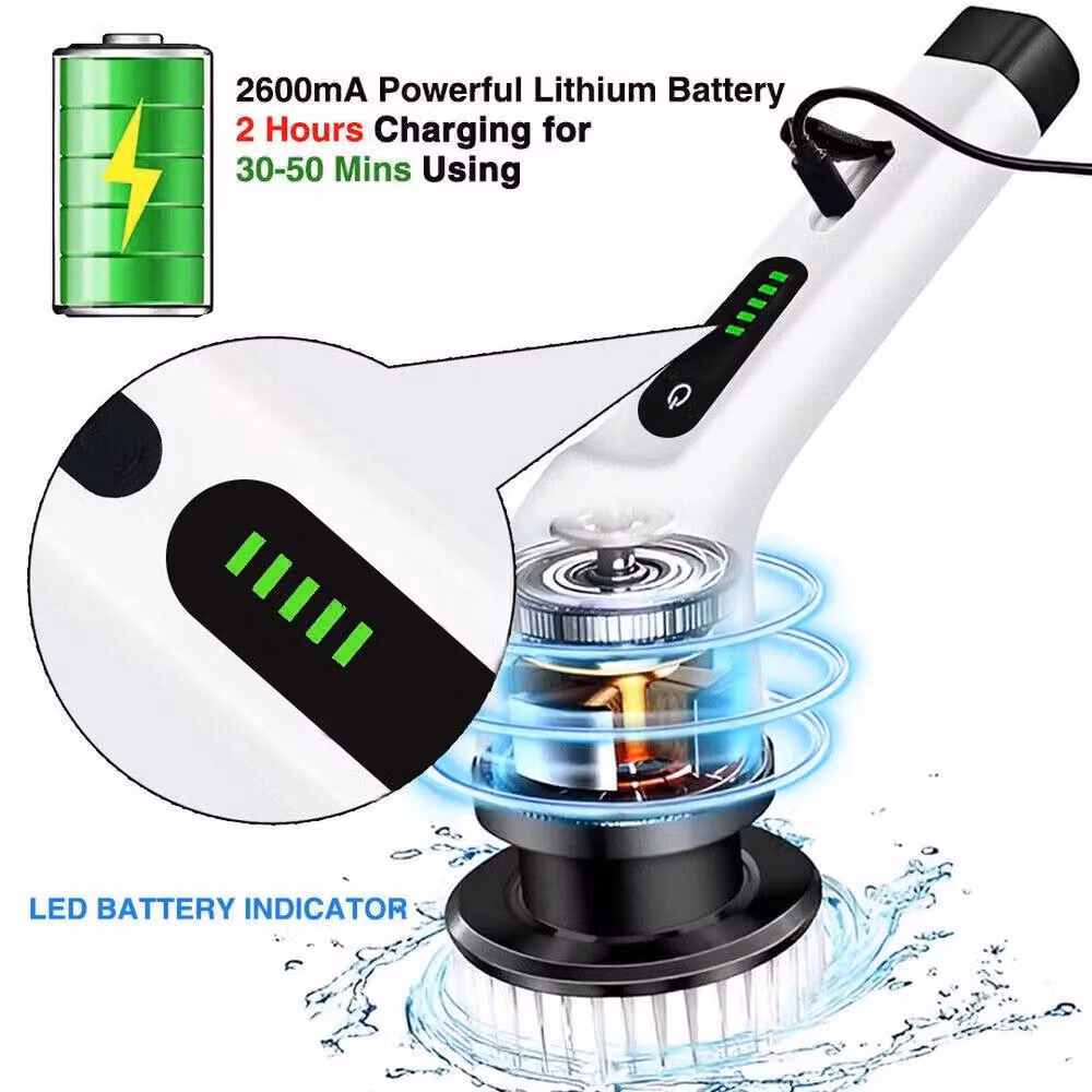 SPETLEK 9 in 1 Electric Spin Scrubber Handheld Cleaning Brush in White – 2