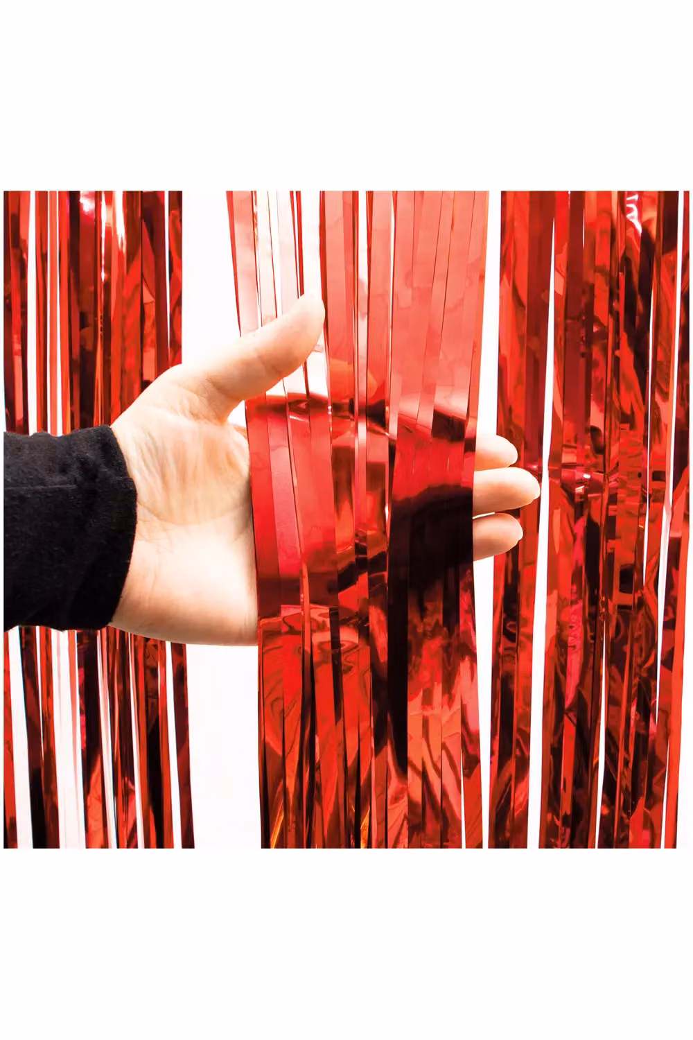 Netagon Red Metallic Tinsel Hanging Curtain, W: 100 cm, H: 200 cm – 6