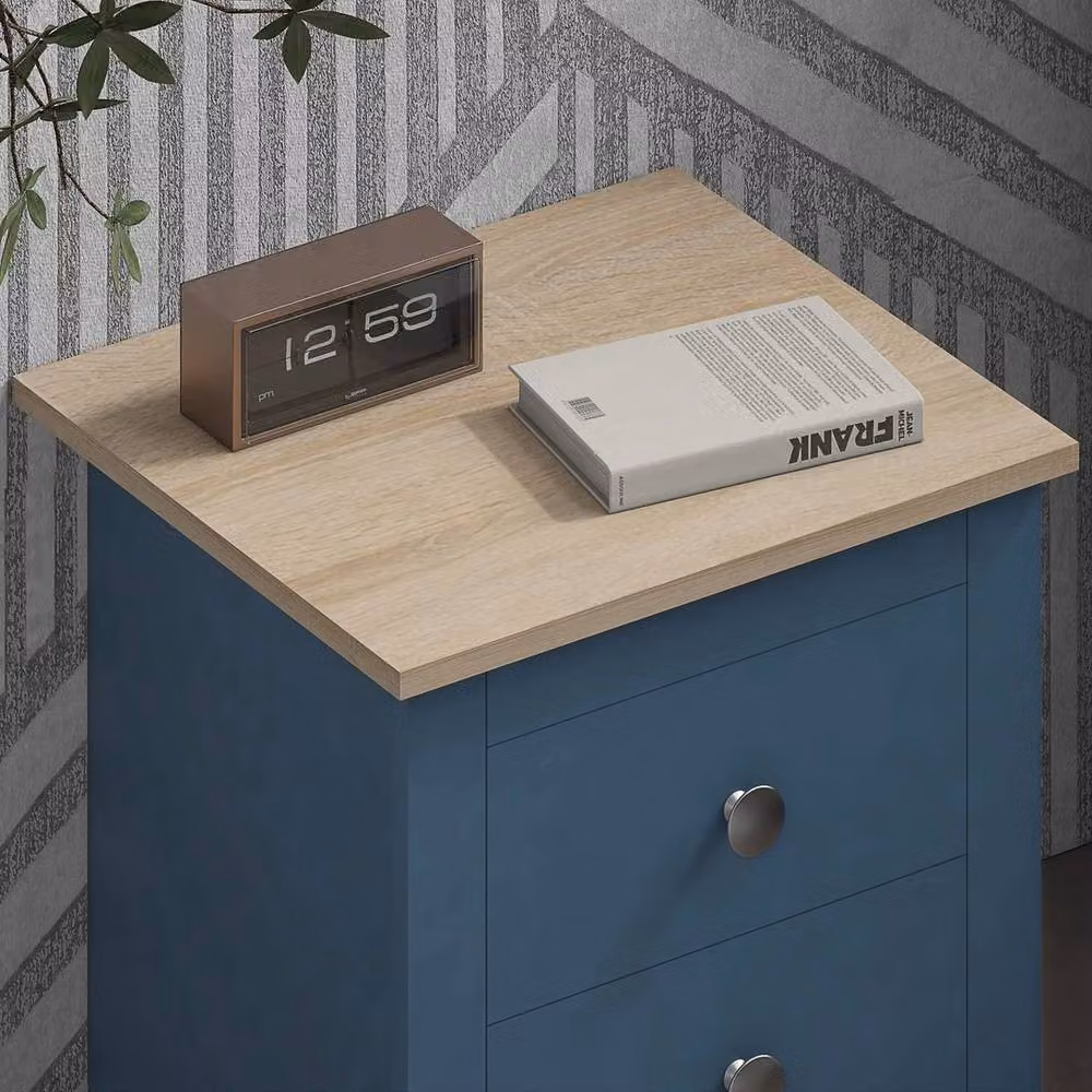 FLAVORA Modern Blue Bedroom Bedside Table – 2
