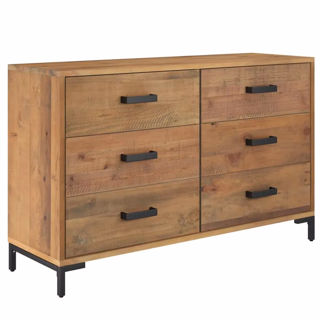 Berkfield Home Vintage Brown Solid Pinewood Sideboard W/D/H: 110 x 35 x 70 cm – 2