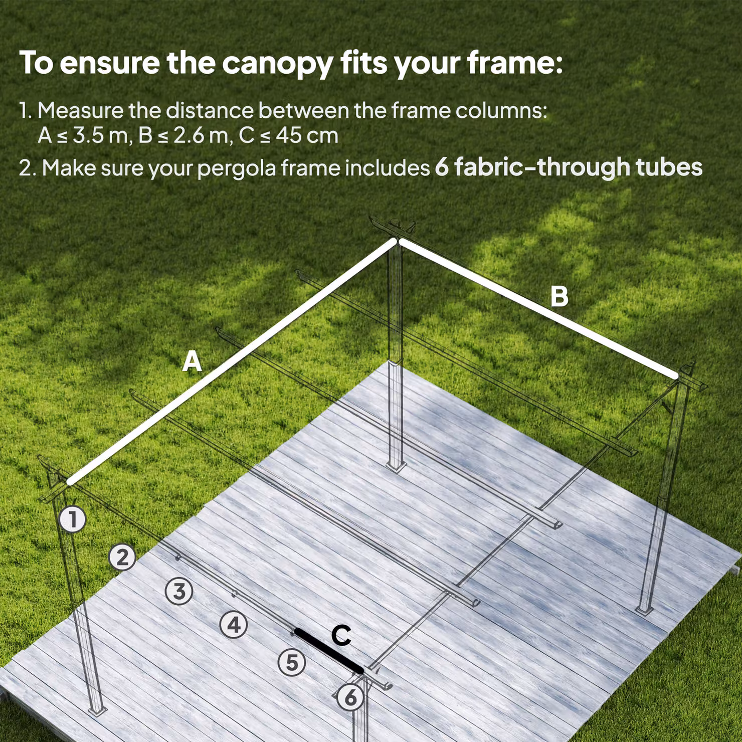 Outsunny Brown Retractable Pergola Replacement Canopy Fabric for 4 x 3 m Frame, 3.5 x 2.6 m – 4