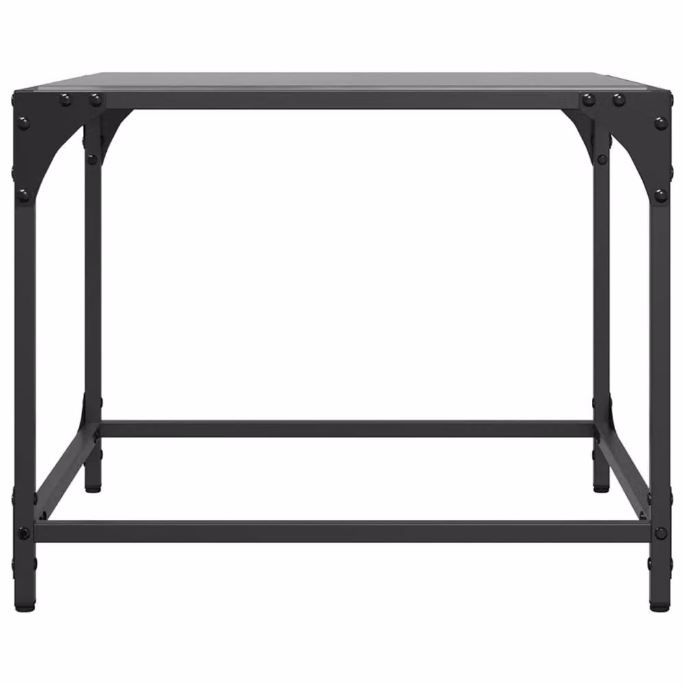 Berkfield Home Modern Square Coffee Table Set with Black Glass Tops and Steel Frame, 2 Pieces, W/D/H: 50 x 50 x 40 cm – 3