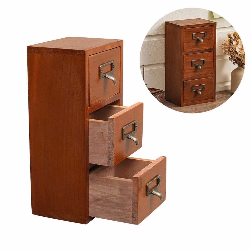 Havendro Wooden Jewelry and Sewing Storage Box in Brown – 4