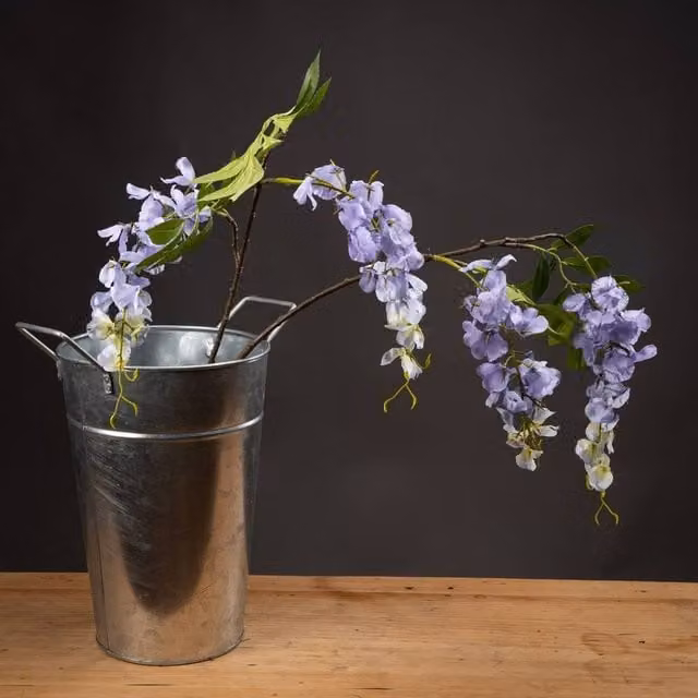 Hill Interiors Artificial Hanging Wisteria Plant in Purple – 1