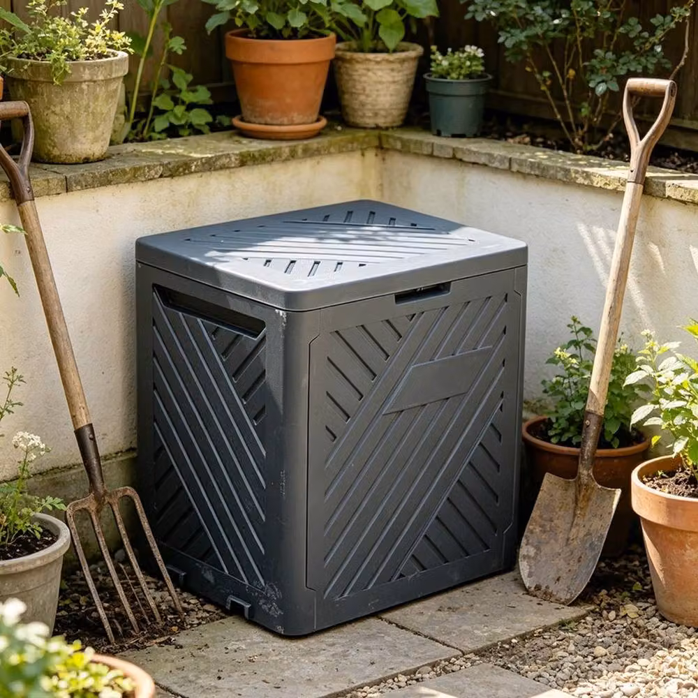 Gr8 Garden 120L Plastic Garden Storage Box in Anthracite Grey – 5