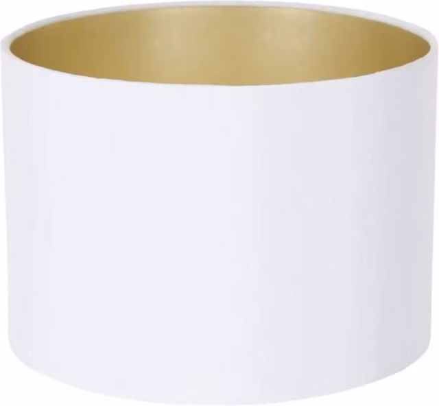 Pagazzi Cream Fabric Cylinder Lampshade with Gold Metallic Insert, Diameter: 40 cm, Height: 25 cm