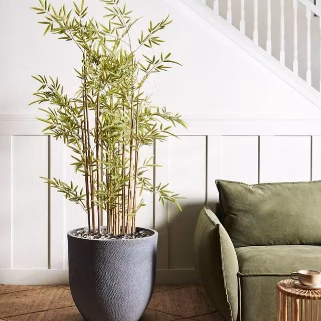 Wyld and Coco Grey Fibre Clay Round Planter Pot, Diameter: 55 cm