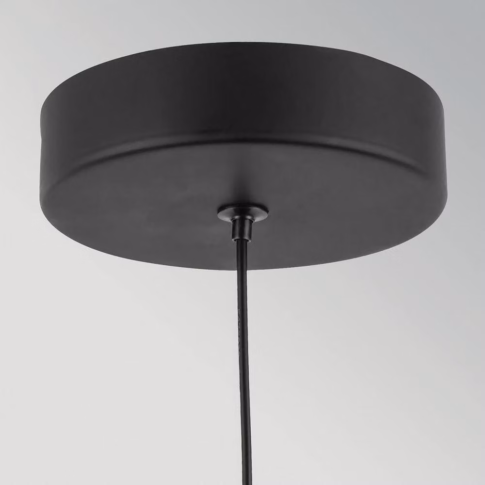 Netlighting Arden Mini LED Pendant Light in Matte Black and Walnut Wood Veneer, Warm White 3000K – 3