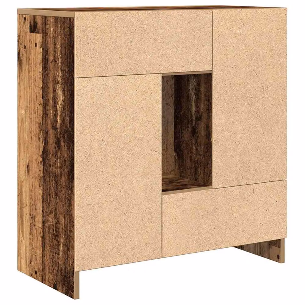 Berkfield Home Rustic Old Wood Sideboard with Drawers and Doors in Brown W/D/H: 70.5 x 34 x 74.5 cm – 3
