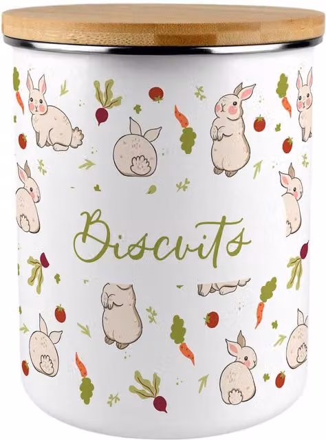 Purely Home Allotment Rabbits Extra Large Floral Biscuit Tin, Multicoloured