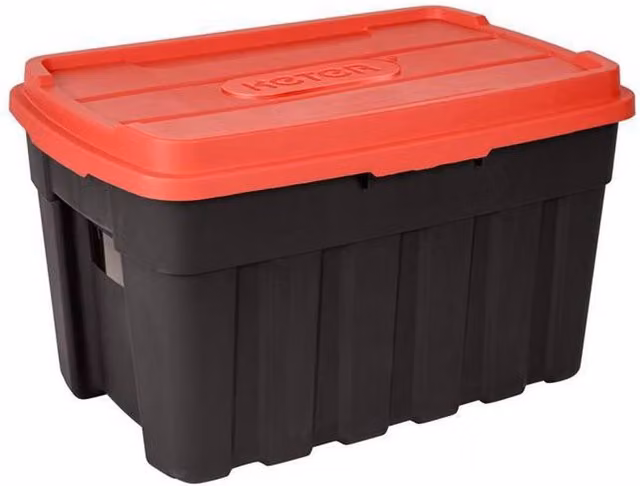 Keter Tuff Tote 140 Litre Heavy Duty Storage Box with Lid, Multicolour, W/D/H: 77.5 x 45.8 x 52.3 cm – 1