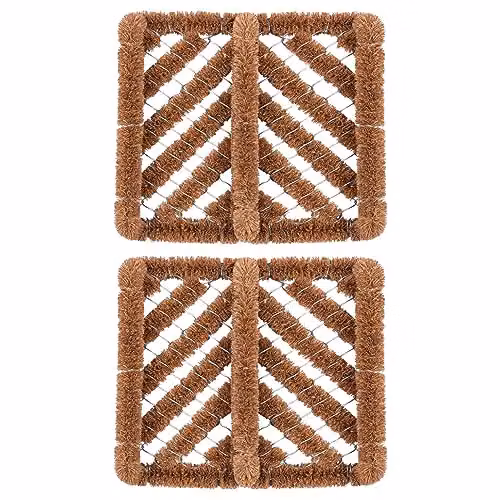 Nicola Spring Coir Knotted Door Mats, Pack of 2, Brown and Beige, W/D/H: 35 x 30 x 1 cm