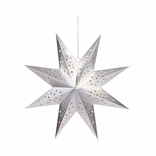 Smart Garden Silver Origami Star Christmas Hanging Decoration, W: 50 cm, H: 50 cm