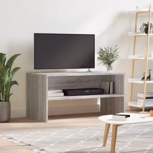 vidaXL Modern Grey Sonoma TV Cabinet and Entertainment Centre for Living Room or Home Office, W/D/H: 80 x 40 x 40 cm – 2