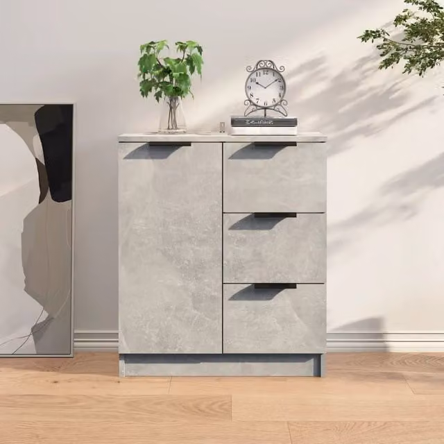 Berkfield Home Minimalist Sideboard in Matt Concrete Grey MDF