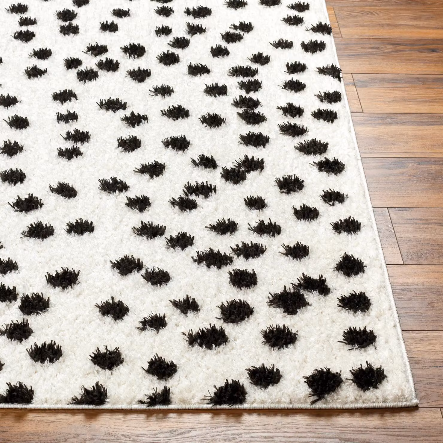Livabliss Rodos Modern Soft Plush Pile Living Room and Bedroom Rug in Black and White, W: 160 cm, D: 215 cm – 5