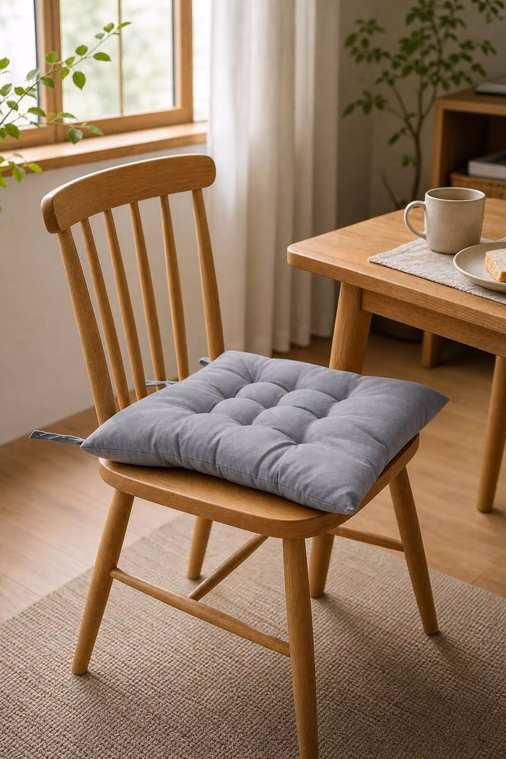 Garden Sanctuary 4-Piece Soft Thicken Tatami Seat Cushion Set in Grey Polyester – 2