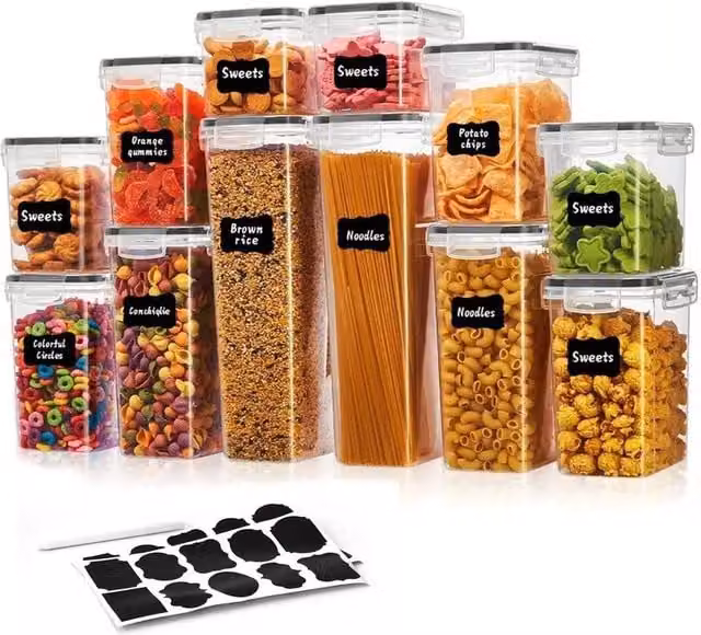 KORVIXA 12-Piece Airtight and Leakproof Food Storage Container Set in Transparent Plastic