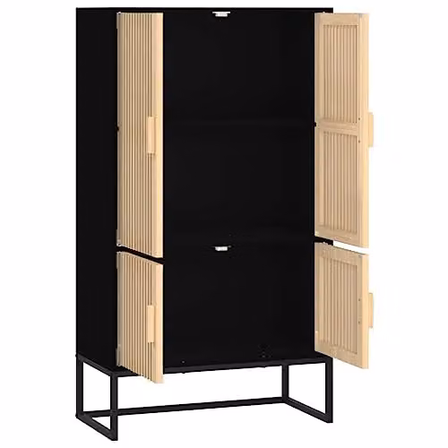 vidaXL Scandinavian Highboard in Black, W/D/H: 70 x 35 x 125 cm – 3