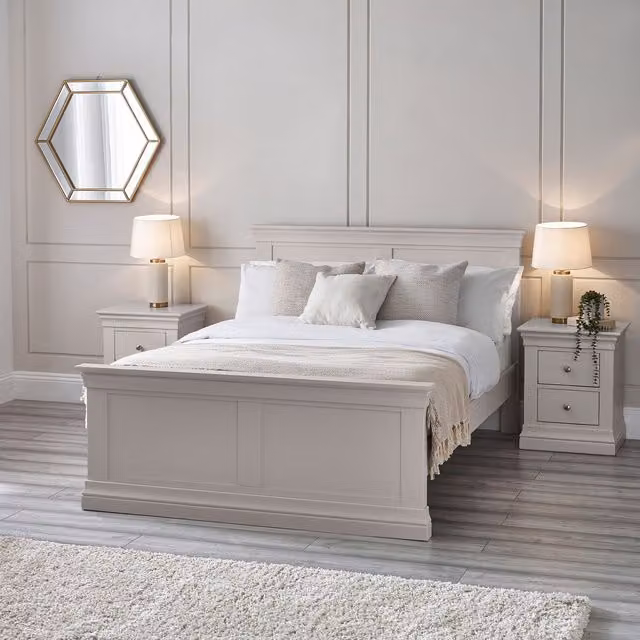 Julian Bowen Clermont Bed in Surf White, King Size