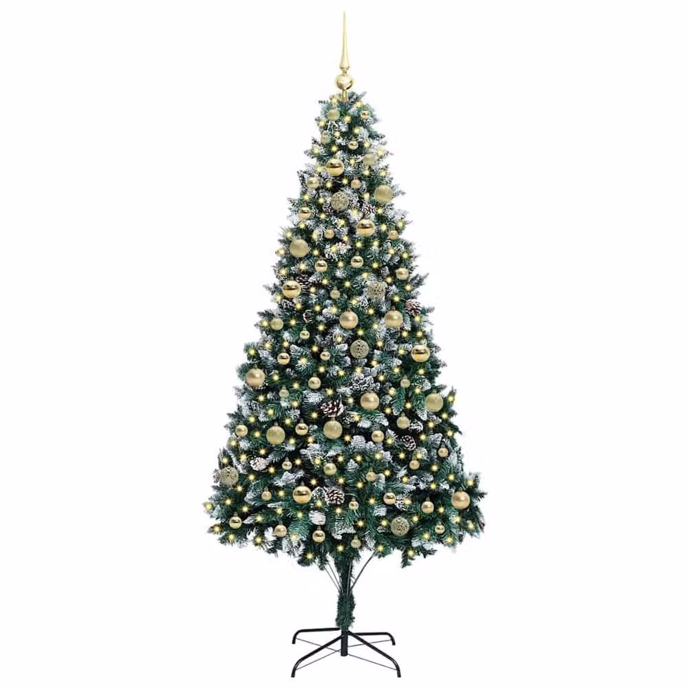 Berkfield Home Artificial Green Christmas Tree with 300 LEDs and Stand, Height: 210 cm – 1