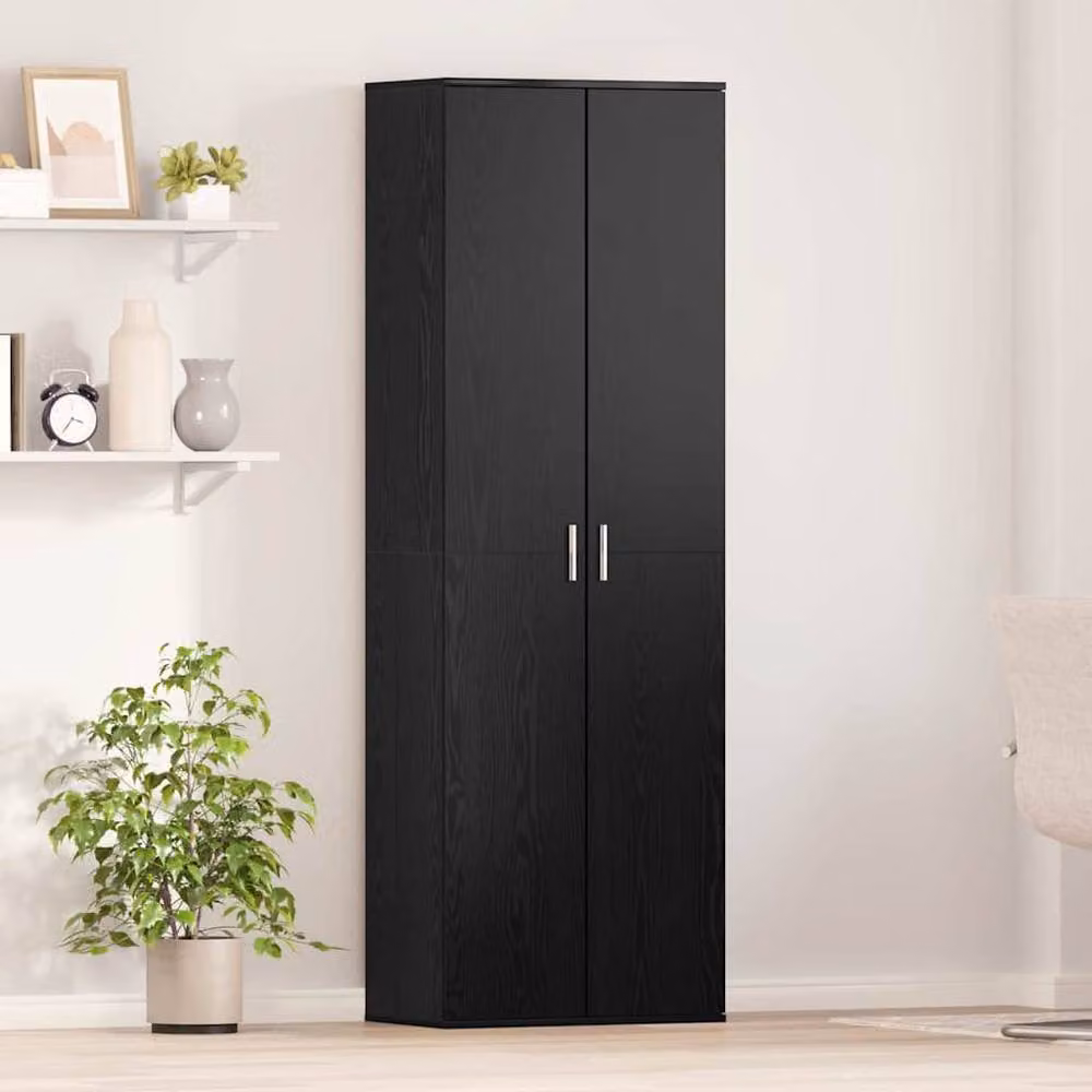 Berkfield Home Black Oak Wall Mounted Highboard, W/D/H: 60 x 35 x 180 cm – 2