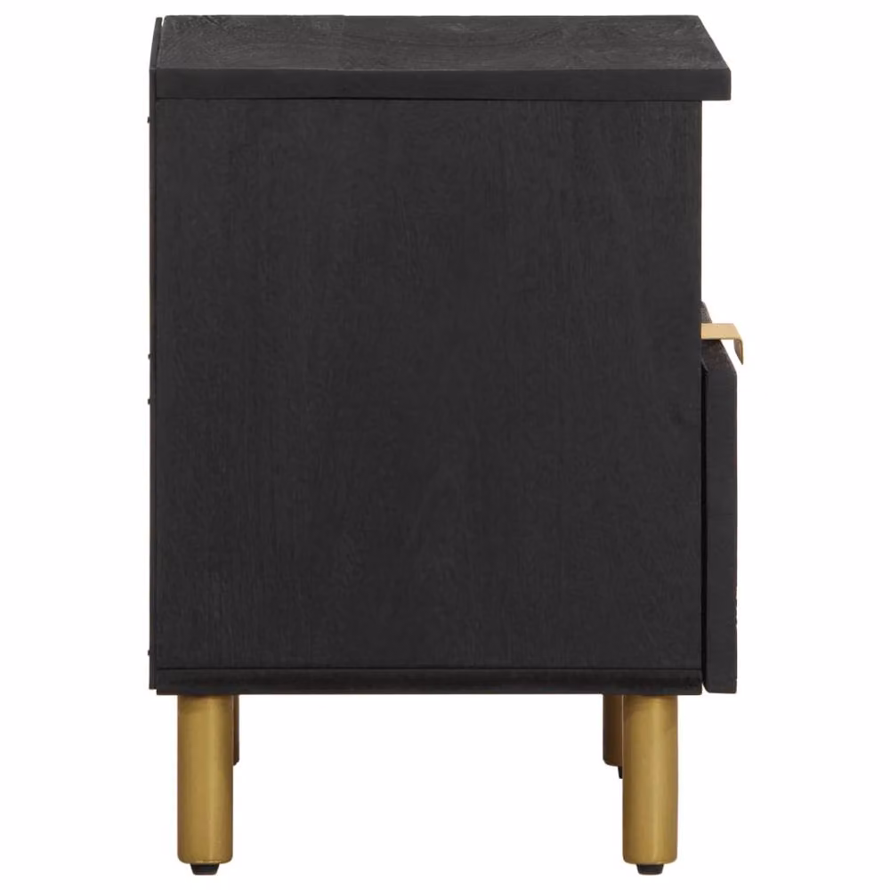 Berkfield Home Classic Bedside Cabinet in Black, W/D/H: 40 x 33 x 46 cm – 3