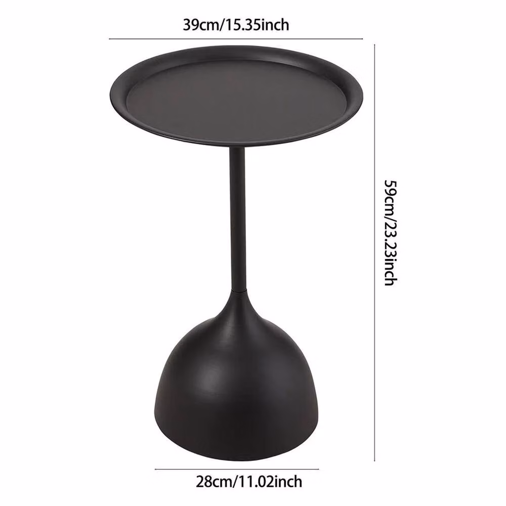KORVIXA Modern Round Black Metal Coffee Table – 2