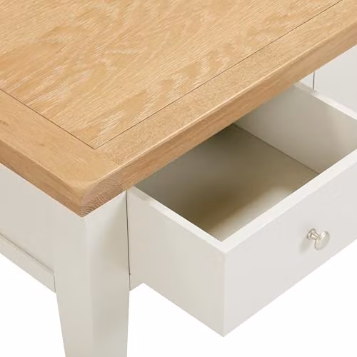 Seconique Windsor 2 Drawer Coffee Table in Ivory and Oak – 3