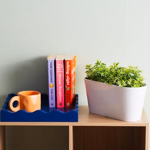Wham Studio Set of 4 Oval Plastic Planter Troughs, White, 30 cm – 4