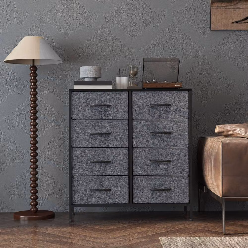 ERGOVEXA Industrial Black Fabric Chest of Drawers with 8 Drawers – 5