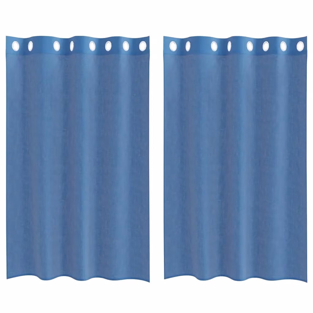 Berkfield Home Royal Blue Voile Fabric Panel Curtains with Eyelets, 2 Pack – 2