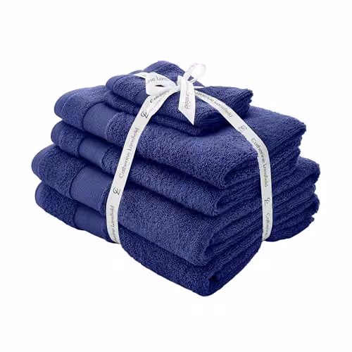 Catherine Lansfield 6 Piece Cotton Towel Set in Navy Blue – 2