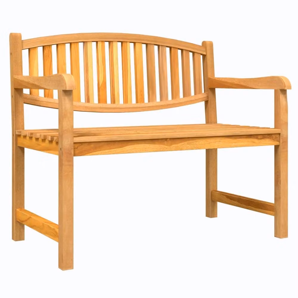 Berkfield Home Garden Bench in Brown Solid Teak Wood, W/D/H: 114 x 59 x 87 cm – 2