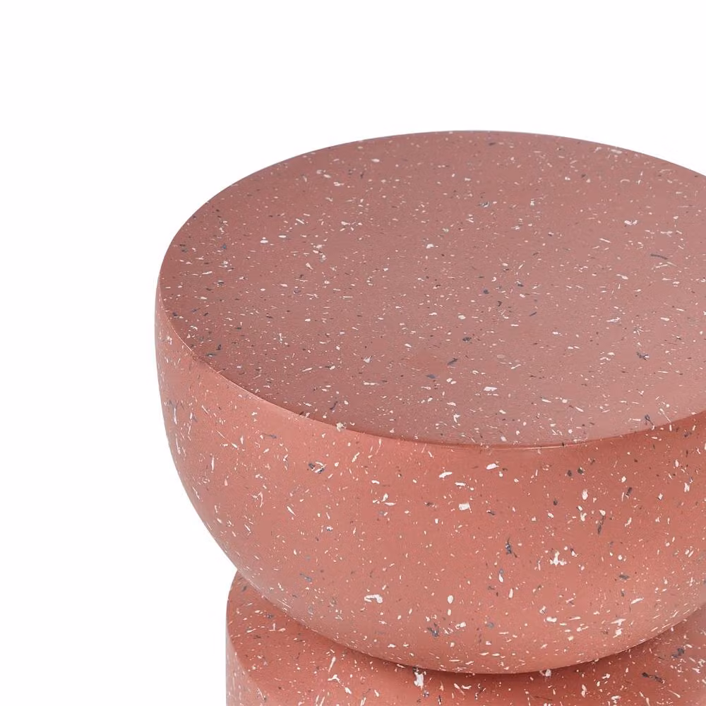 Wyld and Coco Red Terrazzo Hourglass Side Table, Weather-Resistant Fibreglass, H 45 cm x W 37 cm x D 37 cm – 4