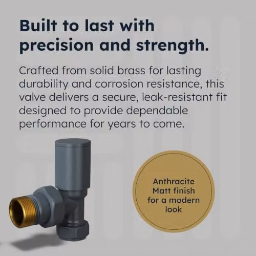 UK Radiators Round Thermostatic Radiator Valve Pair in Brushed Brass and Anthracite Grey – 5