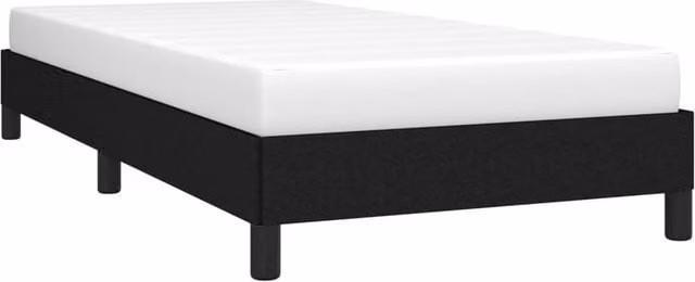 Berkfield Home Upholstered Fabric Single Bed Frame, Black, W/D/H: 90 x 190 cm