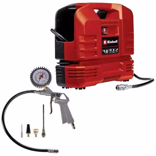 Einhell Portable Oil-Free Air Compressor with Gun, 8 Bar, 116 PSI, Red – 1