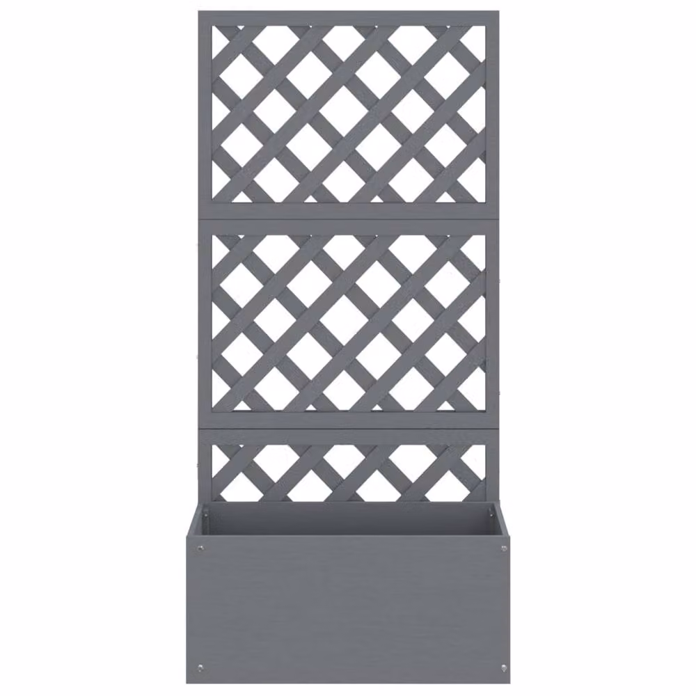 Berkfield Home Trellis Planters, 2 Pack, Grey WPC, W: 65 cm, D: 33 cm, H: 135 cm – 4