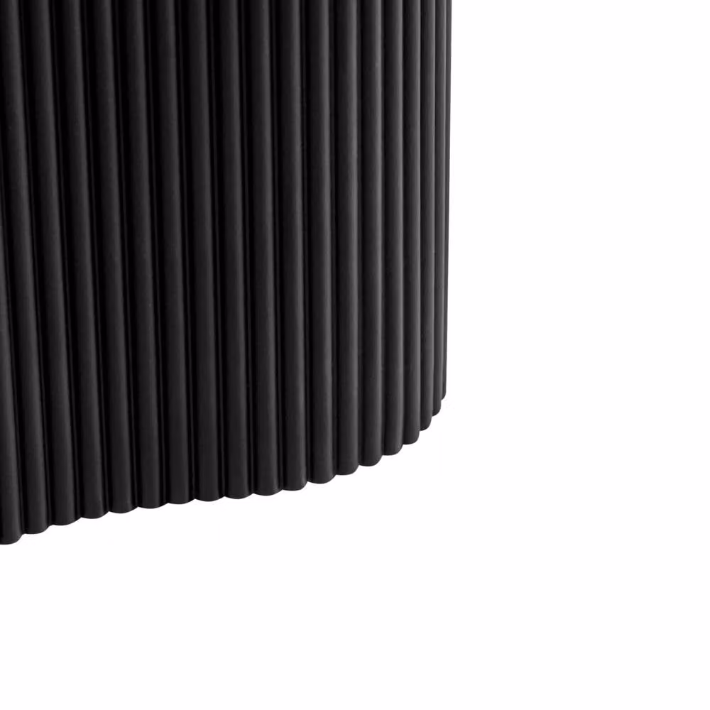 Wyld and Coco Black MDF Modern Side Table with Rounded Fluted Base W: 40 cm, D: 40 cm – 5